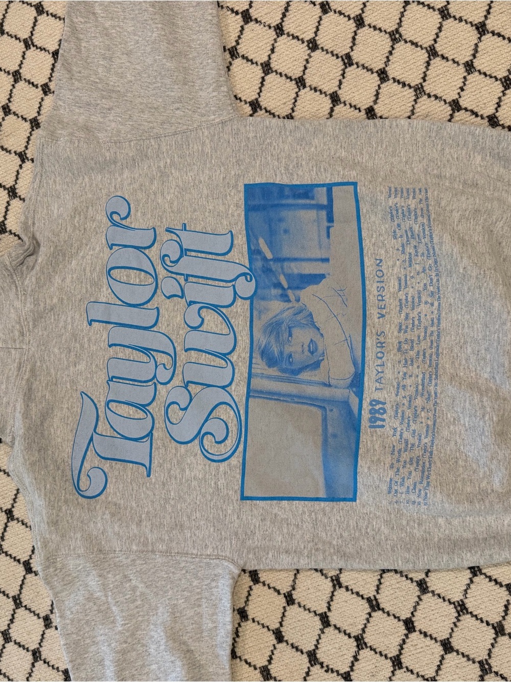 Taylor Swift 1989 Taylor’s Version Style Hoodie — Gray/Blue Official Merch
